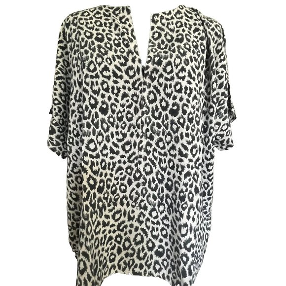 Emerson Fry Tops - Emerson Fry Curation One size NWT caftan Style Shirt cheetah gray white animal